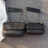 Wholesale 2021 ladies oil wax leather diagonal bag flap large capacity fashion classic one shoulder portable designer handbag