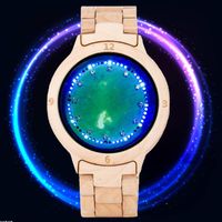 Wholesale Pure Wooden Watch Unique LED Light Touch Screen Green Dial Blue Night Vision Clock Male Full Band Electronic Wristwatches