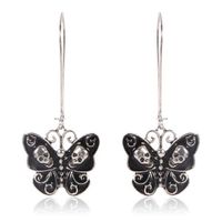 Wholesale Skeleton Butterfly Dark Dangle Earrings Vintage Retro Black Danglers Charm Drop Earrings Women Eardrop Ear Jewelry Gift