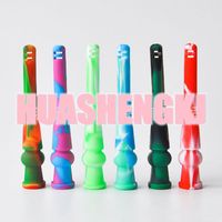 Wholesale Smoking More Colorful Silicone Bong Down Stem Portable Waterpipe Hookah Filter Holder MM Female mm Male For Glass Dry Herb Tobacco Bowl Container DHL