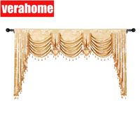 Wholesale European valance Royal pelmet Luxury Jacquard window blackout canopy Curtain for Living room bedroom
