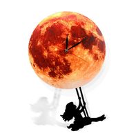 Wholesale Wall Clocks Golden Moon Pendulum Clock Swinging On The Space Galaxy Home Decor Supermoon Full With