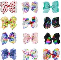 Wholesale 8 Inch Baby Girl Children hair bow boutique Grosgrain ribbon clip hairbow Large Bowknot Pinwheel Hairpins Accessories decoration Q