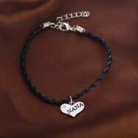 Wholesale 12PC Crystal Love Heart NANA Charms Bracelet Grandmother Grandma Bracelets Gifts Rope Chain Bangles For Women Girl Jewelry
