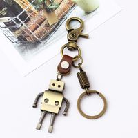 Wholesale ZOSH Robot Compass Keychain Bronze Antique Key Holder Metal Key Chain Keyring Charm Bag Auto Pendant Gift Price