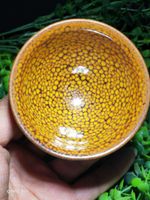 Wholesale Jianzhan Chinese Song Dynasty Style Jian Ware Tea Cup Oil Spot Glaze Ceramic Cups Blue Pottery Kungfu Bowl Matcha Chawan Saucers