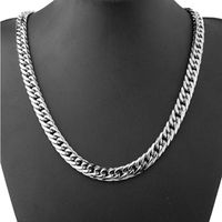 Wholesale 9mm Wide Fashion Metal Stainless Steel Silver Thin Chain Cuban Curb Link Necklace Or Bracelet Mens Womens Jewelry inches Chains