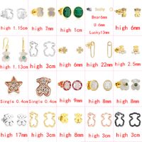 Wholesale 2021 new style sterling silver bear fashion classic exquisite ladies earrings pierced jewelry factory direct sales