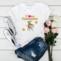 Wholesale Femme I Love Gymnastics Tshirt Art Graphic Print Sports Tops T shirt Women Summer Harajuku Fashion s Tumblr Clothes Women s
