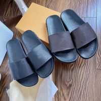 Wholesale Floral Letter Printing Slippers Men Women Unisex High Quality Leather Summer Brown Fashion Classic Indoor Outdoor Bathroom Non slip Sliders Beach Shoes size