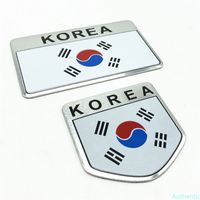 Wholesale Korean Flag Korea KR Emblem Badge Car Styling Sticker Auto Motorcycle Aluminum Sticker Decal for Ipad Notebook Laptop Handy SUV