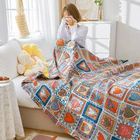 Wholesale Blankets Nordic Color Throw Blanket Cotton Gauze Summer Cool Quilt Double Nap For Kids Adult Living Room Sofa Towel Boho Decor