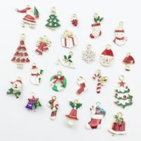 Wholesale 23pcs Or Christmas Series Alloy Enamel Charms Pendant Handmade Hair Bow Bookmark Earrings DIY Material for Women
