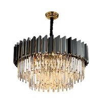 Wholesale Pendant Lamps Post Modern Black Luxury Crystal Light Simple Atmosphere Cell Hanging Living Room Classics Dinning Home Lamp Chandelier