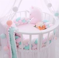 Wholesale Bedding Sets M Knot Soft Baby Bed Bumper Sides Braid Meter Newborn Crib Pad Protection Cot Bumpers for Infant X2