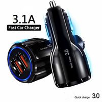 Wholesale Quick Charge QC3 Car charger power adapter V V V A Car chargers for Iphone samsung s6 s7 s8 plus note smart phone