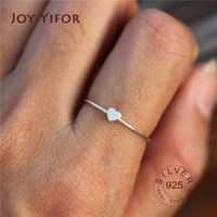 Wholesale Female Small Heart Adjustable Ring Fashion Sterling Silver Love Ring Cute Gold Color Promise Wedding Rings for Women Q0708