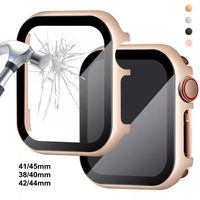smart watch 38mm 2022 - Watch Case Luxlury Metal Cover And Tempred Film Glass For Iwatch 7 Screen Protector 45mm 41mm Series 6 SE 5 4 3 2 1 44mm 40mm 42mm 38mm