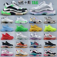 Wholesale Paris FW Beige green yellow triple s casual shoes gym red blue clear black white grey metallic silver navy men women Six layers of outsole sneakers platform trainers