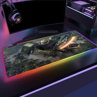 Wholesale Mouse Pads Wrist Rests Anime Robot Pad Design White RGB Gundam Gamer Carpet Mousepad LED Gaming Accessories For Pc Desk Support DIY