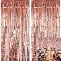 Wholesale Party Decoration M M Metallic Foil Tinsel Fringe Curtain First Happy Birthday Boy Girl My st One Year Decor Rose Gold