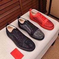 Wholesale High Quality Red bottoms Men Women Designer Shoes Leather Loafers Luxury Sneakers Mens Shoe Rivet Cowhide Casual Golden Rubber Soles Size With Box