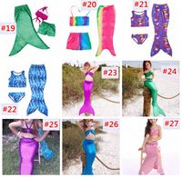 Wholesale Girls Mermaid Tail Bikini Suit Kids INS Swimmable Mermaid Fins Swimsuit Swimming Costume Bathing Suit Designs choose free fedex ups ship