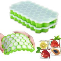 Wholesale Honeycomb Ice Cube Trays with Removable Lids Silica Gel Ices Coolers Cubes Mold BPA Free Homemade Silicone Model DIY Iced ZZF8869