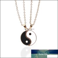 Wholesale Pendant Necklaces Pendants Jewelry Set Gold Sliver Alloy Yin Yang Puzzle Piece Necklace Birthday Gifts For Couple Or Friends Unisex F