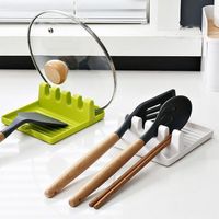 Wholesale Spoon Spatula Shelf Tool Multifunction Mat Kitchen Utensil Rest Storage Cooking Holder Pad Tools Green White