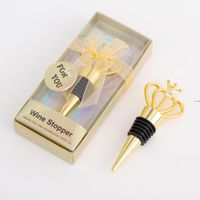 Wholesale NEWDiamond Crown Wine Stopper Home Kitchen Bar Tool Fashion Environmental Protection Metal Seal Stoppers Wedding Guest Gifts RRB12682
