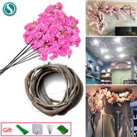 Wholesale Decorative Flowers Wreaths Artificial Cherry Tree Set Flower Branches Withered Vine Diy Kit Wedding Arch Decoration Home Hanging Wall Fest
