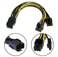 Wholesale 8Pin Female to Dual Pin Pin Male Splitter Power Extension Cable for PCI Express Graphics Video Card GPU