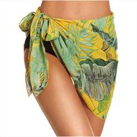 Wholesale Swimwear Sexy Women Scarf Short Sarongs Beach Wrap Sheer Bikini Wraps Chiffon Plus Size Cover Ups For Beach Swimsuit