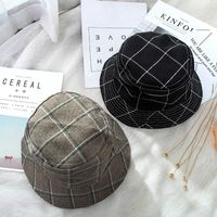Wholesale Fashionable Sunshade Hat Art Restoring Ancient Ways Style Plaid Fisherman Cap Is Recreational Go All Out Basin Wide Brim Hats