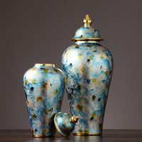 Wholesale Vases European Neoclassical Enameled Ceramic Vase Creative Hand Painted Large Tall Floor For Living Room Flower Pots Decorative
