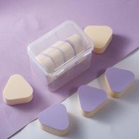 Wholesale Sponges Applicators Cotton Style Purple Triangle Rice Ball Puff Wet And Dry Without Powder Makeup Sponges Bulk Beauty Products Cosme
