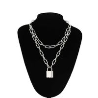 Wholesale Lock Chain Necklace With A Padlock Pendants For Women Men Punk Jewelry On The Neck Grunge Aesthetic Egirl Eboy Accessories