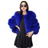 Wholesale Manufacturers women s artificial fur splicing fur coat color outerwear D9w5