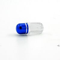 Wholesale Clear Empty Portable Thicken Plastic Bottles Capsule Case with colorful Screw Cap RRD11712