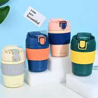Wholesale Double drink thermos cup women s and men s high end office coffee ins wind net red portable straw water large capacity