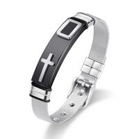 Wholesale Believe Gold Jesus Cross bracelet Bangle Stainless steel pin buckle watch bands wristband Bracelets for men fashion jewelry