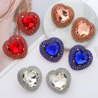 Wholesale Stud Ztech Colorful Crystal Big Heart Earrings High Quality Fashion Trend Rhinestone Wedding Jewelry Accessories For Women Girls