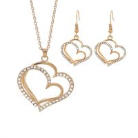 Wholesale Pendant Necklaces Women Girls Ladies Chain Chakrabeads Jewelry Dinner Wedding Aessories Double Love Heart shaped Elegant Temperament jlluKO