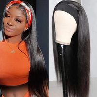 Wholesale Synthetic Wigs Long Straight Headband Hair For Black Women Full Machine Made Head Band Inch
