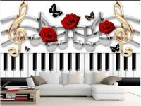 Wholesale Wallpapers Custom Po Wallpaper d Murals For Walls D Fashion Piano Music Theme TV Sofa Background Wall Storefront Image