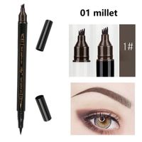 Wholesale 2 In Eyebrow Pencil Fork Tip Liquid Eyeliner Waterproof Long Last Makeup Pen Not Smudge Lasting Tools TSLM1