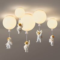 Wholesale Modern Led Ceiling Pendant Lamp for Children s Room Nursery Bedroom Creative Astronaut Balloons Hanging light Foyer Deco Fixture