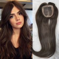 Wholesale 10x11cm Human Hair Toppers Chotolate Brown color Clip in Hair Pieces for thinning Virgin European Hair Toupee for Women
