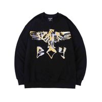 Wholesale 2021 fashion boy new autumn men s and women s sweater couple hot stamping color matching printing Eagle Pullover round neck loose top